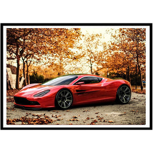 Red Car And Trees Diamond Painting