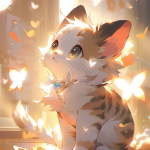 Anime Cat Painting By Diamond