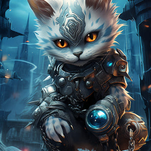 Dapper Kitty in a Vest - Painting with Diamond