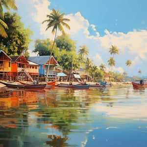 Fisherman Village in Malaysia Diamond Painting