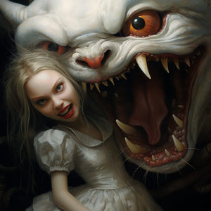 Girl and Wolf Paint with Diamond