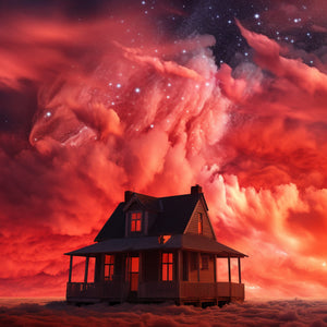 House on Red Clouds Diamond Painting