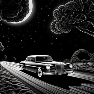 Long Drive in a Starry Night Paint with Diamond