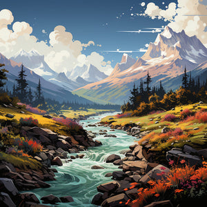 Mountain Retreat by the Riverside Diamond Painting