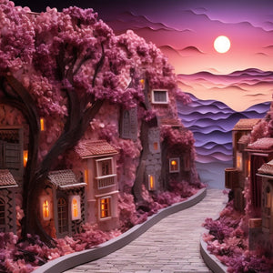 peaceful night street diamond paintings