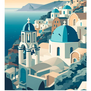 Santorini Greece diamond painting