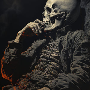 Skull in Deep Thought Paint with Diamond