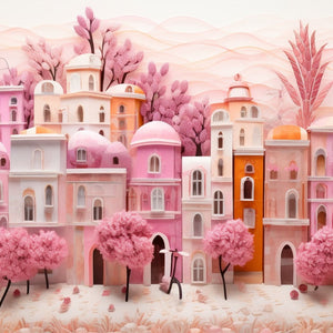 Pink houses Diamond paintings