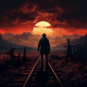 Walking into the Sunset on the Rails Diamond Painting