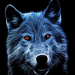 Amazing Wolf with Orange Eyes Diamond Painting