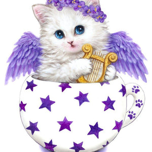 Angel Cat Paint by Diamonds