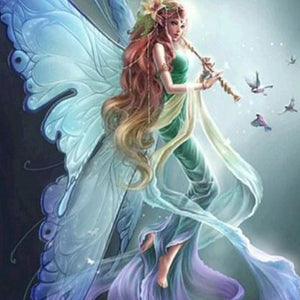 Girl Playing Flute Diamond Painting Kit