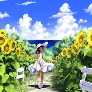 Sunflowers Field Paint by Diamonds