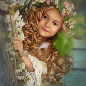 Beautiful Child with Flowers Crown Diamond Painting