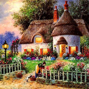 Beautiful Cottages Paint by Diamonds