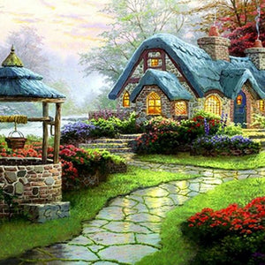 Water Well in Garden Paint by Diamonds