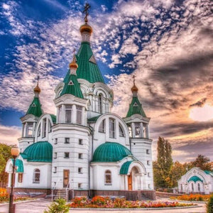 Beautiful Monastery Paint by Diamonds