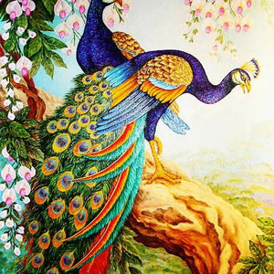 Beautiful Peafowl Pair Paint by Diamonds