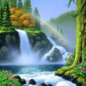 Rainbow & Waterfall Paint by Diamonds