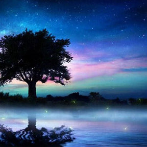 Beautiful Tree & Night Sky Diamond Painting