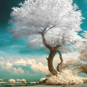 Beautiful White Tree Paint by Diamonds