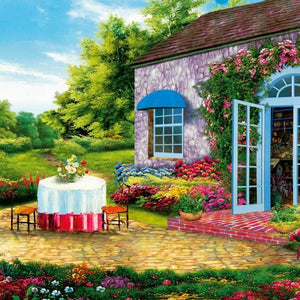 Beautiful Yard Full of Flowers Diamond Painting Kit