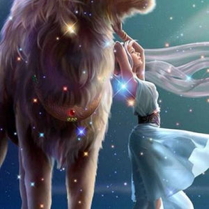 Big Lion & Girl Paint by Diamonds