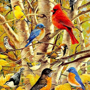 Birds on Autumn Tree Diamond Painting Kit