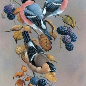 Birds on Berries Tree Paint by Diamonds