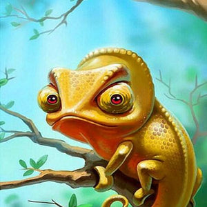 Cartoon Chameleon Paint by Diamonds