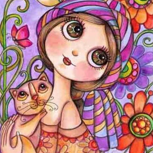 Cartoon Girl Paint by Diamonds Kit