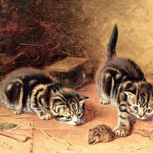 Cats Chasing Rat Diamond Painting Kit