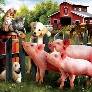 Cats, Dogs, Pigs & Horses Diamond Painting
