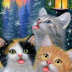 Cats in Winter Diamond Painting Kit