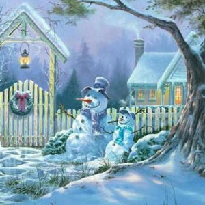 Christmas Eve & Snow Men Paint by Diamonds