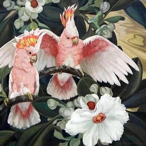 Cocktail Parrots & Flowers Diamond Painting