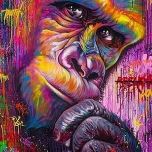 Colorful Gorilla Paint by Diamonds