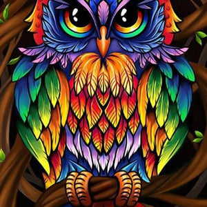 Colorful Owl Paint by Diamonds