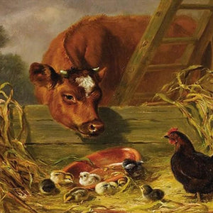 Cow & Chickens Paint by Diamonds