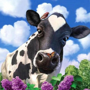 Cow & Lavenders Diamond Painting