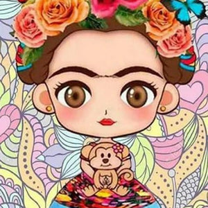 Cute Little Cartoon Girl Paint by Diamonds