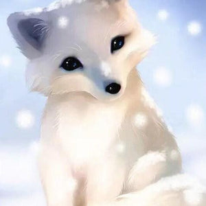Cute White Fox Paint by Diamonds