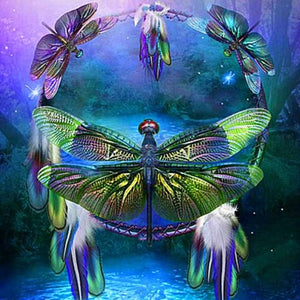 Dragon Fly Dream Catcher Paint by Diamonds
