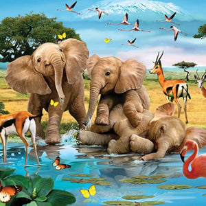 Elephant Babies Paint by Diamonds