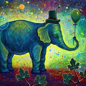 Elephant Celebrating Birthday Paint by Diamonds