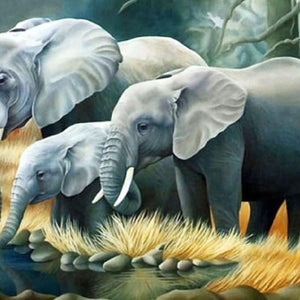 Elephant Family Diamond Painting Kit