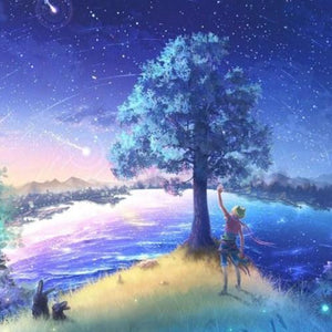 Falling Stars Anime Landscape Diamond Painting