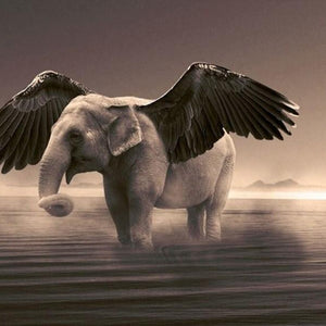 Fantasy Flying Elephant Paint by Diamonds