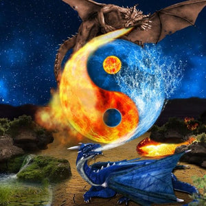 Fire & Water Dragons Paint by Diamonds