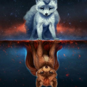 Fire & Ice Wolf Pups Paint by Diamonds